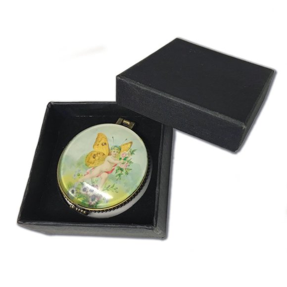 Butterfly Wing Cupid Ceramic Keepsake Box - NWOT - Picture 4 of 4